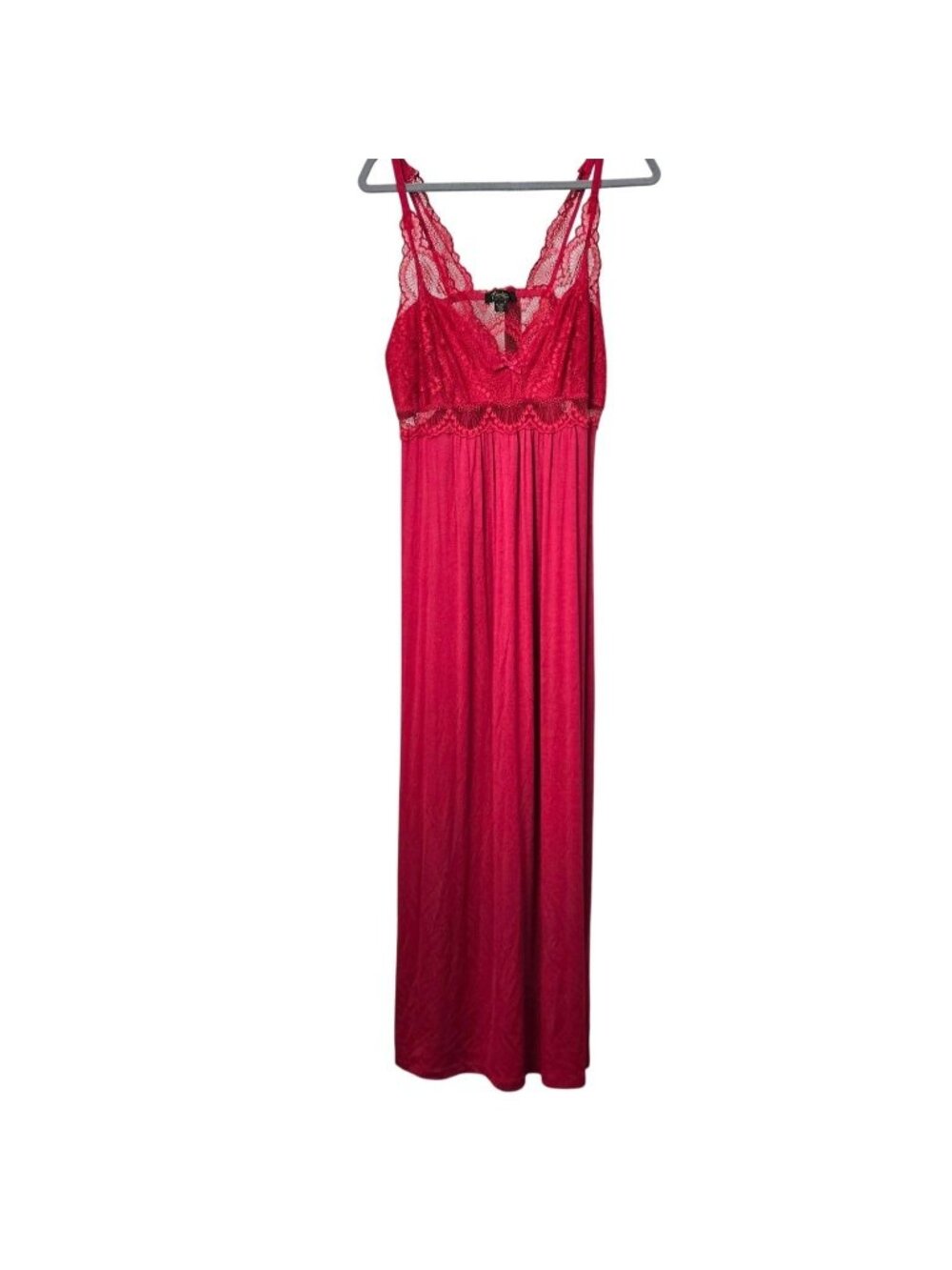Thalia Sodi Red Lace Maxi Dress Lingerie Nightgown Whimsygoth Babydoll Sexy Size